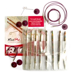 KnitPro Symfonie - Auswechselbare Tunesische Häkelnadeln / Afghanische Häkelhaken - SET
