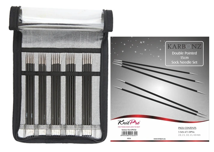 KnitPro Karbonz - Deluxe Set - Nadelspiele 6 Inch / 15cm 1 KnitPro Karbonz - Deluxe Set - Nadelspiele 6 Inch / 15cm