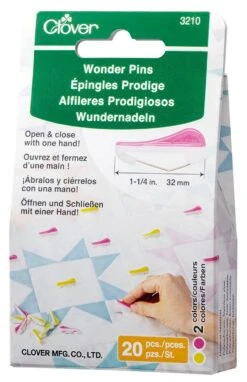 Bunte Clover Wonder Pins - 20er Packung Japanische Wundernadeln - 1 1/4 Inchs / 32mm