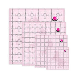 Tula Pink Einhorn Lineale - Original Tula Pink Hardware - 4 Square Templates Rulers With Unicorn