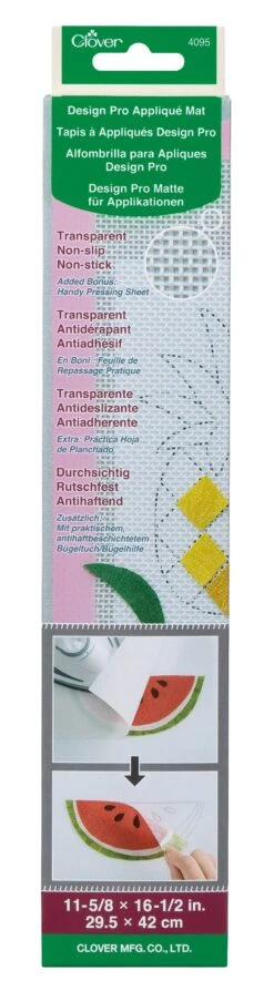 Design Pro Appliqué Mat - Antihaft Bügelmatte - Bügelunterlage Für Applikationen - CLOVER Appliqué Pressing Sheet