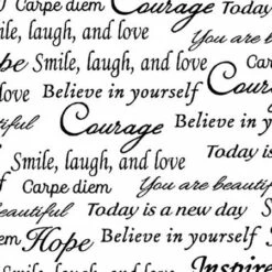 White Inspiration Words - Überbreiter Rückseitenstoff - 108" Wide Windham Fabrics