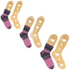 Sockenspanner & Sockenformer Set Aus Echtholz Mit Scheepjes Motiven