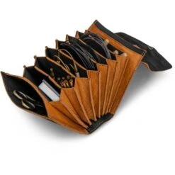 Betina Lederetui - Muud Living - Fächertasche Für Stricknadeln & Häkelnadeltasche - Whiskey-Braun