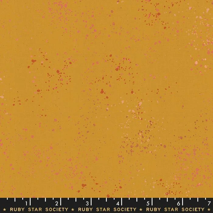 Speckled Cactus - Gelboranger Ruby Star Society Basicstoff - Rashida Coleman Hale Designerstoff Mit Metallic Akzenten 1 Speckled Cactus - Gelboranger Ruby Star Society Basicstoff - Rashida Coleman Hale Designerstoff Mit Metallic Akzenten