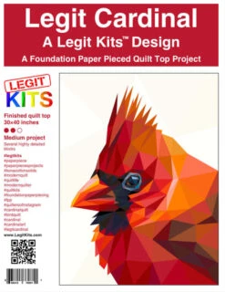 Cardinal FPP - Vogel Quilt - Original Lizensiertes Legit Kits Schnittmuster / Materialpackung / Stoffpaket - Sonderanfertigung
