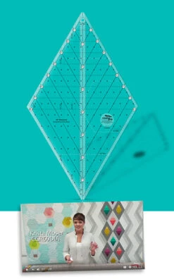 60 Grad Rauten Patchworklineal - 60 Degree Diamond Quilt Ruler - Creative Grids Non Slip Ruler 8 Inches