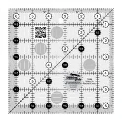 6 1/2" X 6 1/2" Inch-Patchworklineal Quadrat - Creative Grids Non Slip Square Ruler - Quadratisches Rollschneidelineal
