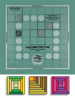 8" Inch Log Cabin Trim Tool Two 2 II - Creative Grids Non Slip Ruler - Blockhausmuster Patchworklineal