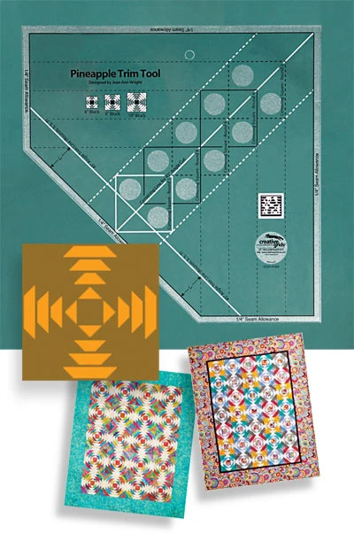 Creative Grids Pineapple Trim Tool Quilt Ruler - Ananas Patchworkblock Patchworklineal 1 Creative Grids Pineapple Trim Tool Quilt Ruler - Ananas Patchworkblock Patchworklineal