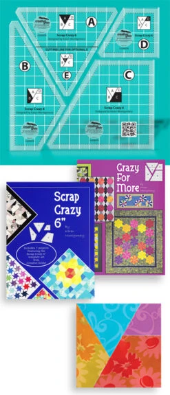 Scrap Crazy 6" Ruler - Patchworklineal Von Karen Montgomery - Creative Grids Crazy Patchwork Acrylschablonen