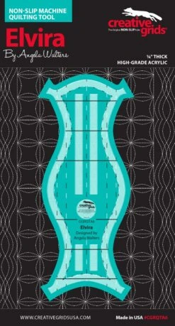 Angela Walters Quiltlineal "Elvira" - Creative Grids Non Slip Machine Quilting Tool - Rulerwork Maschinenquiltlineal