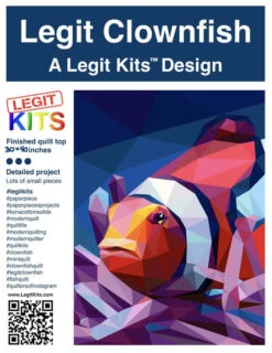 Clownfish FPP - Fisch Quilt - Original Lizensiertes Legit Kits Schnittmuster / Materialpackung / Stoffpaket - Sonderanfertigung