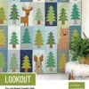Look Out Patchworkdecke - Waldtiere Quilt Pattern By Elizabeth Hartman - Bär, Hirsch & Hase Mit Tannenbäumen