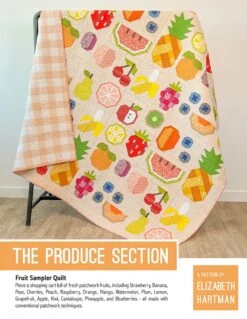 The Produce Section Pattern By Elizabeth Hartman - Obst & Früchte Patchworkdecke Schnittmuster