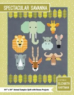 Afrikaquilt Tiere Der Savanne - Spectacular Savanna Pattern By Elizabeth Hartman - Safari Patchworkdecke Schnittmuster