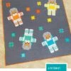 Katzen Astronauten Quilt - Cat In Space Pattern By Elizabeth Hartman - Patchworkdecke Schnittmuster