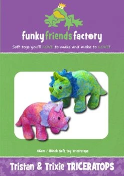 Trixie & Tristan Triceratops Dinosaurs - Funky Friends Factory Kuscheltiere / Softies Schnittmuster