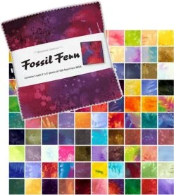 JUMBO PACK Fossil Ferns 100 Charm Squares Paket - Benartex Basicstoffe-Sammlung