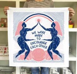 Gingiber Encourage Floursack Tea Towel - Handbedruckte Designer-Geschirrtücher