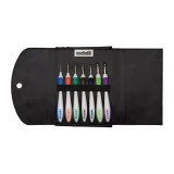 Addi Swing Kleines Häkelnadelset Mit Etui - Set Ergonomische Häkelnadeln