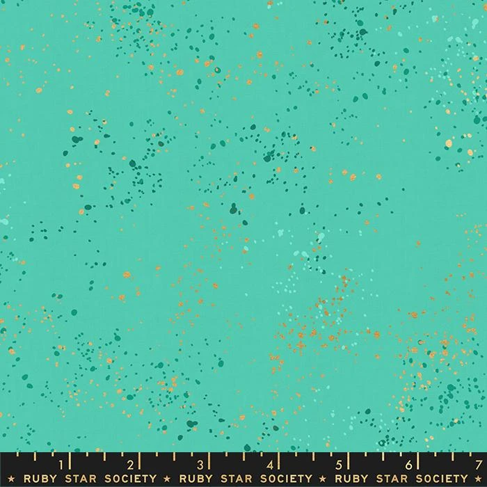 Speckled Icebox Turquoise - Türkiser Ruby Star Society Basicstoff - Rashida Coleman Hale Designerstoff Mit Metallic Akzenten 1 Speckled Icebox Turquoise - Türkiser Ruby Star Society Basicstoff - Rashida Coleman Hale Designerstoff Mit Metallic Akzenten