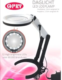 LED Tageslicht Handarbeitslupe Aufladbar 2 Bis 4fache Vergrösserung