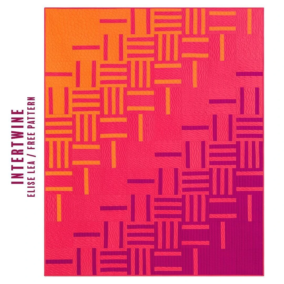 MATERIALPACKUNG! Intertwine Quilt Mit Anleitung - KONA Cottons CRUSH Color Of The Year 2023 Patchworkdecke Stoffpaket 1 MATERIALPACKUNG! Intertwine Quilt Mit Anleitung - KONA Cottons CRUSH Color Of The Year 2023 Patchworkdecke Stoffpaket