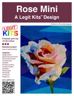 Rose FPP - Mini Quilt - Original Lizensiertes Legit Kits Schnittmuster / Materialpackung / Stoffpaket - Sonderanfertigung