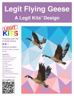 Fliegende Gänse FPP - Flying Geese Vögel Quilt - Original Lizensiertes Legit Kits Schnittmuster / Materialpackung / Stoffpaket - Sonderanfertigung