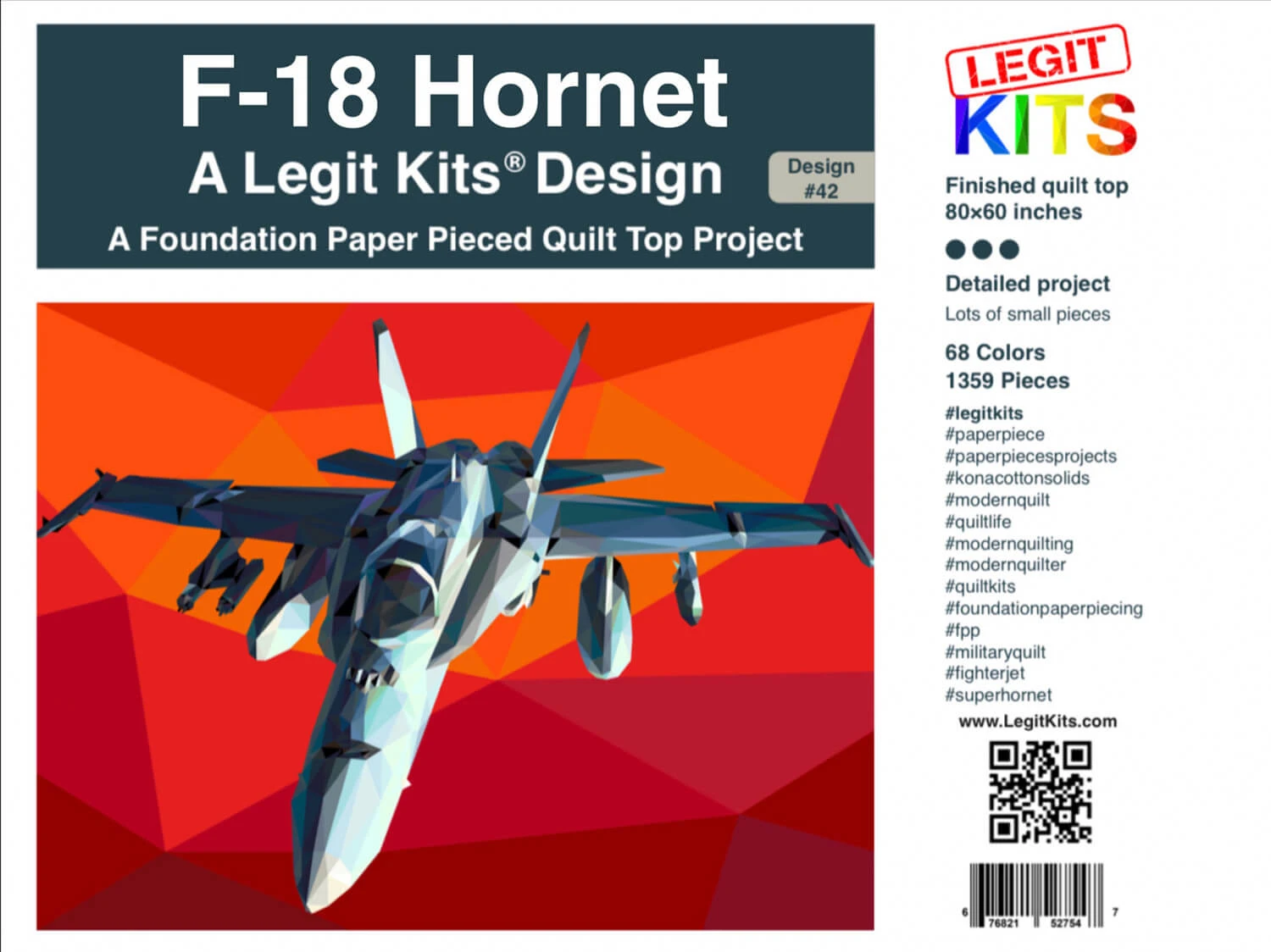 F-18 Hornet FPP - Fighter Jet Flugzeug Quilt - Original Lizensiertes Legit Kits Schnittmuster / Materialpackung / Stoffpaket - Sonderanfertigung 1 F-18 Hornet FPP - Fighter Jet Flugzeug Quilt - Original Lizensiertes Legit Kits Schnittmuster / Materialpackung / Stoffpaket - Sonderanfertigung