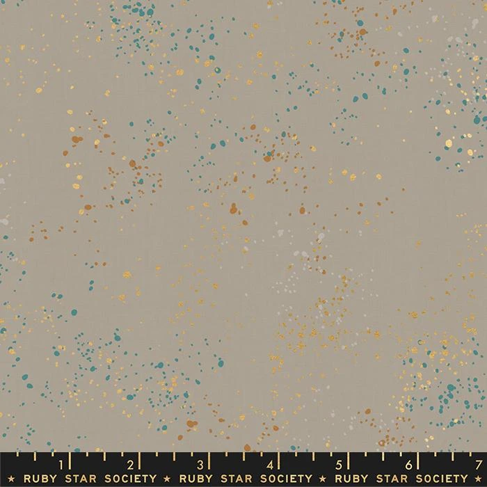 Speckled Wool Gold - Grauer Ruby Star Society Basicstoff - Rashida Coleman Hale Designerstoff Mit Metallic Akzenten 1 Speckled Wool Gold - Grauer Ruby Star Society Basicstoff - Rashida Coleman Hale Designerstoff Mit Metallic Akzenten