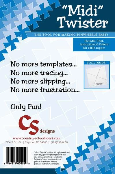 Midi Twister Pinwheel - 6 1/2" Flic Flac Lineal Schablone + Anleitung 1 Midi Twister Pinwheel - 6 1/2" Flic Flac Lineal Schablone + Anleitung