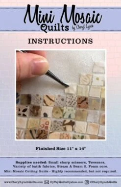 Mini Mosaic Streifen Patchworklineal - Cheryl Lynch Mosaik Quilts Template & Anleitungsheft