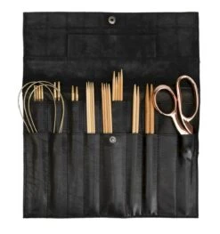 Oslo XL Lederetui - Muud Living - Organizer Für Stricknadeln & Häkelnadeltasche - Schwarz