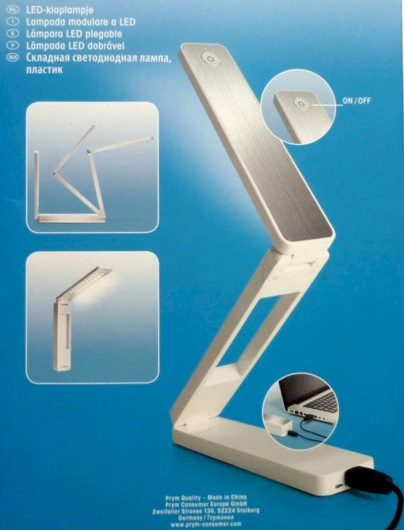 PRYM LED Klappleuchte . USB & Adapter - Tragbare Tageslichtleuchte 1 PRYM LED Klappleuchte . USB & Adapter - Tragbare Tageslichtleuchte