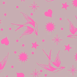 Cosmic Fairy Flakes Tiermotivstoffe - Everglow Neon True Colors Tula Pink Designerstoff - FreeSpirit Patchworkstoffe