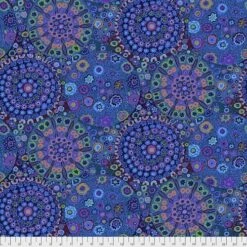 ÜBERBREITER RÜCKSEITENSTOFF! Blue Millefiore - Kaffe Fassett Collective Designerstoffe - Spring 2021 - Blumenstoff Quilt Backing Patchworkstoff