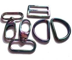 Regenbogen Handtaschenset - Rainbow Oil Slick Taschenbeschläge: D-Ringe, Karabiner & Leiterschnalle