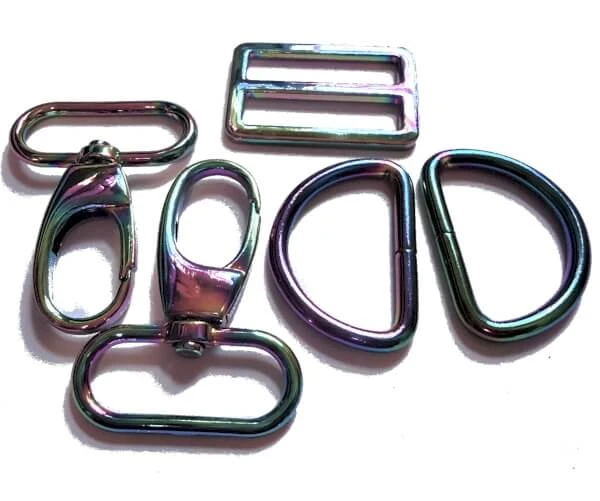 Regenbogen Handtaschenset - Rainbow Oil Slick Taschenbeschläge: D-Ringe, Karabiner & Leiterschnalle 1 Regenbogen Handtaschenset - Rainbow Oil Slick Taschenbeschläge: D-Ringe, Karabiner & Leiterschnalle