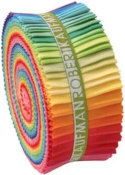 2 1/2" Stoffschnecke - New Bright Kona Cotton Solids Roll-Up