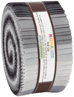 2 1/2" Stoffschnecke "Stormy Skies" - Kona Cotton Solids Roll-Up Grautöne