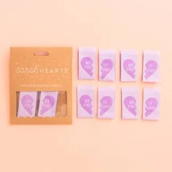 Best Friend Herzchen Labels - Sarah Hearts Friendship Heart Webetiketten - Premium Woven Labels