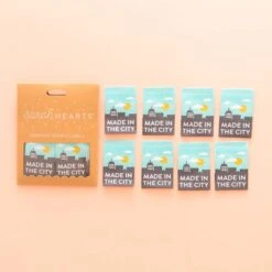 Made In The City Labels - Sarah Hearts Webetiketten - Premium Woven Labels - Tied With A Ribbon Limited Edition