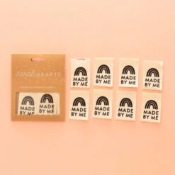 Made By Me Bio-Baumwoll-Labels - Sarah Hearts Webetiketten - Premium Woven Labels - Organic Cotton