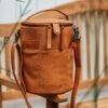Saturn XL - Muud Living - Stricktasche / Wollkorb - Whiskey-Braun