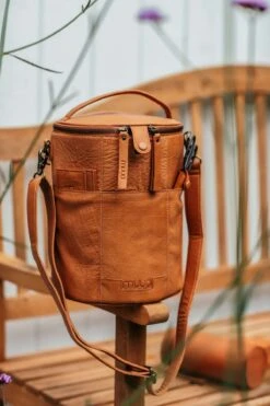 Saturn XL - Muud Living - Stricktasche / Wollkorb - Whiskey-Braun