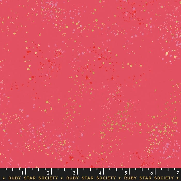 Speckled Strawberry - Rosaroter Ruby Star Society Basicstoff - Rashida Coleman Hale Designerstoff Mit Metallic Akzenten 1 Speckled Strawberry - Rosaroter Ruby Star Society Basicstoff - Rashida Coleman Hale Designerstoff Mit Metallic Akzenten