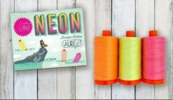 Tula Pink Neons Collection - Großes Aurifil Garnn Sortiment -3 Große Spulen In Limited Edion Everglow Neonfarben!