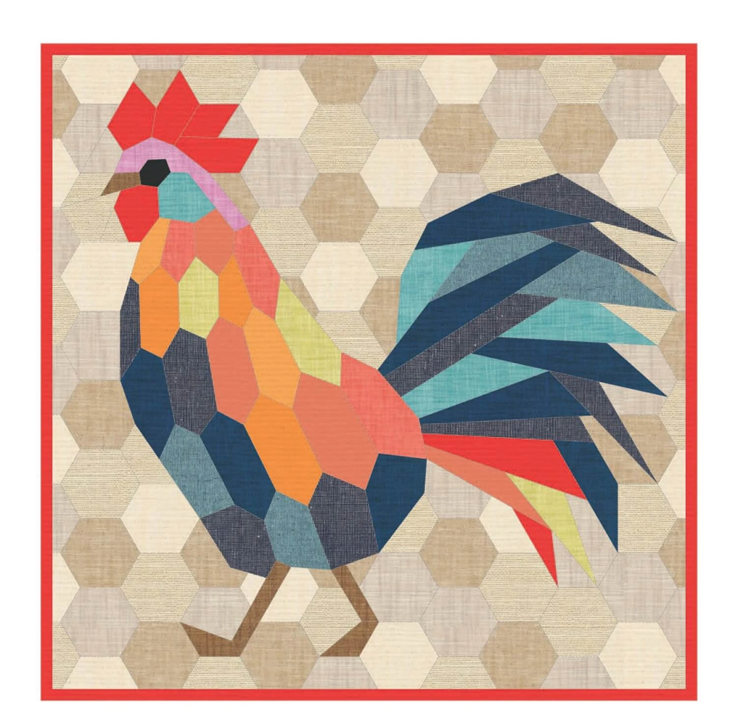 The Rooster Quilt - Hahn Quilt By Violet Craft - Anleitung / Schnittmuster EPP Schablonen 1 The Rooster Quilt - Hahn Quilt By Violet Craft - Anleitung / Schnittmuster EPP Schablonen
